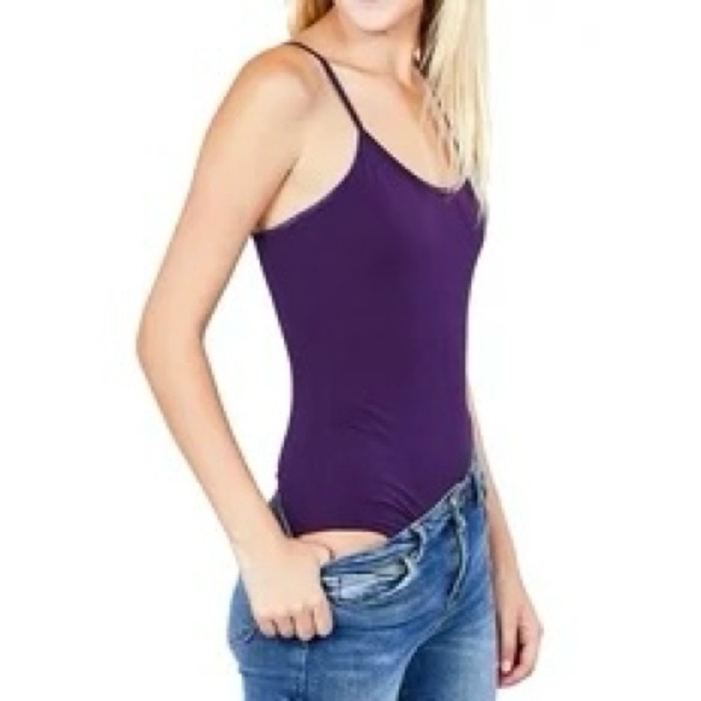 AVETO Strappy Scoop Round Neck Tank Top Cami Camisole Purple Size 1X New NWT